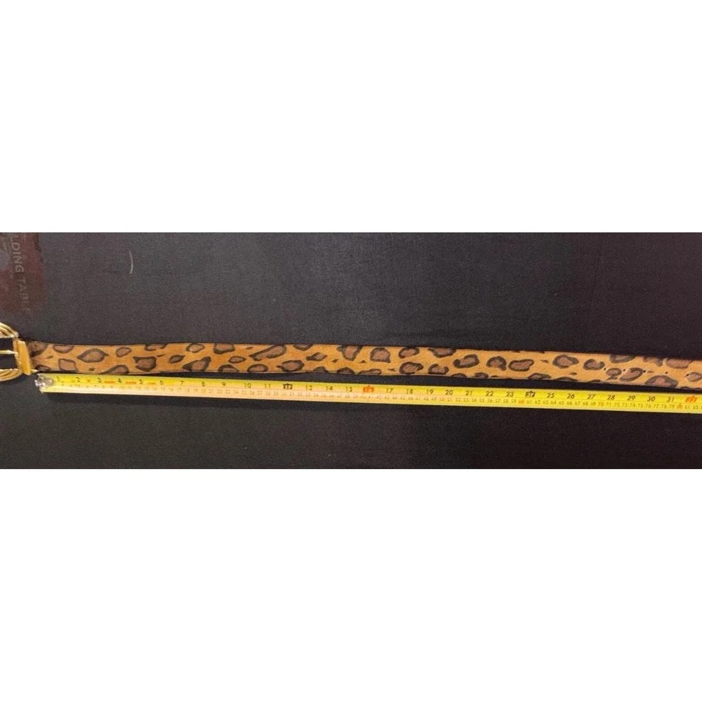 Vintage Women's Omega Leopard Belt Pig Suede Size M